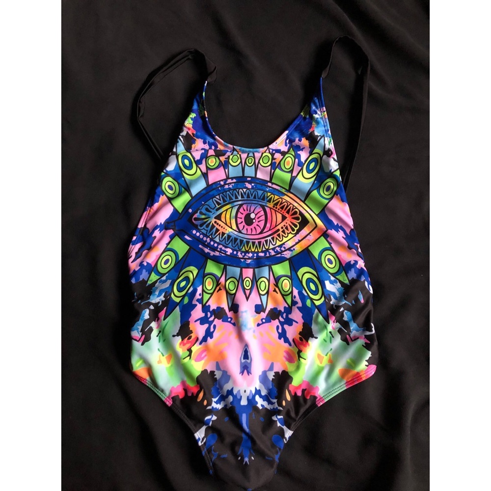 Trippy one-piece swimsuit